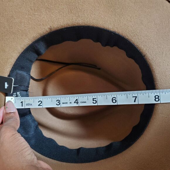 Olive & Pique Women’s Hat Large Brown Wool Western Rancher Hat Gold Buckle NEW - Picture 6 of 7